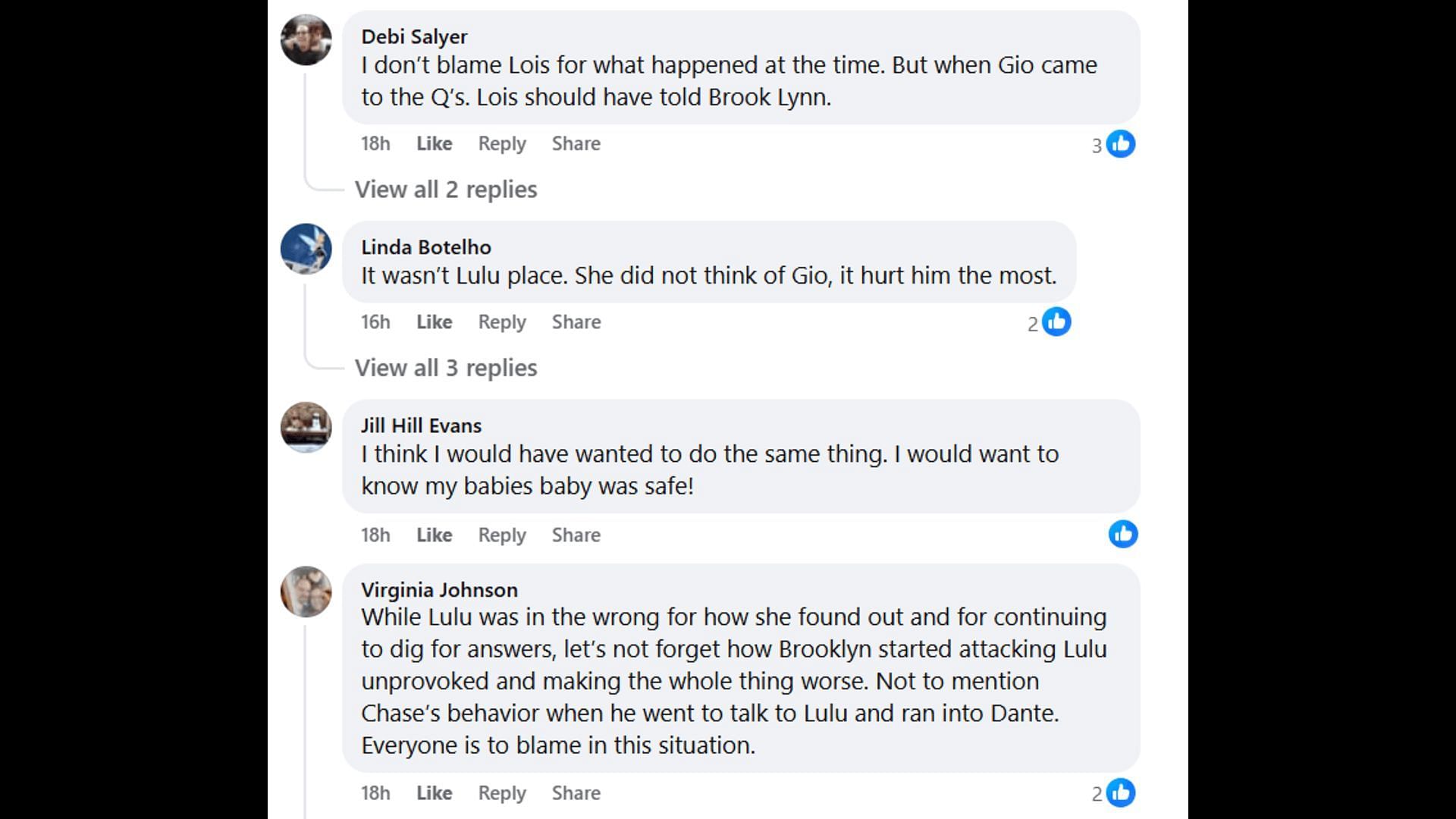 Fans voice their opinions about Lulu and Lois (Image via Facebook/General Hospital Fans - Official)